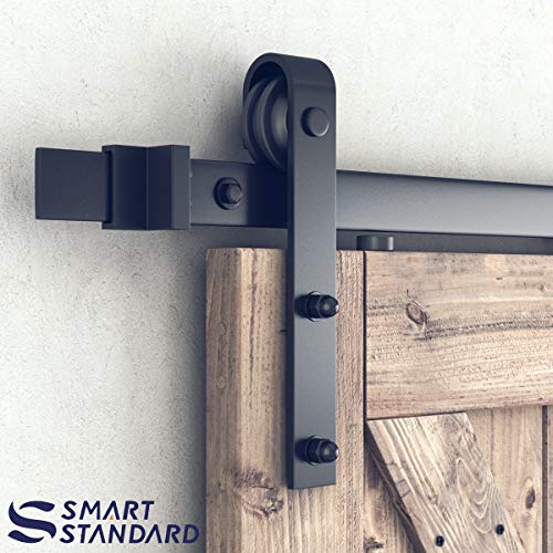 image for SMARTSTANDARD 9 Feet Heavy Duty Sturdy Sliding Barn Door Hardware Kit-