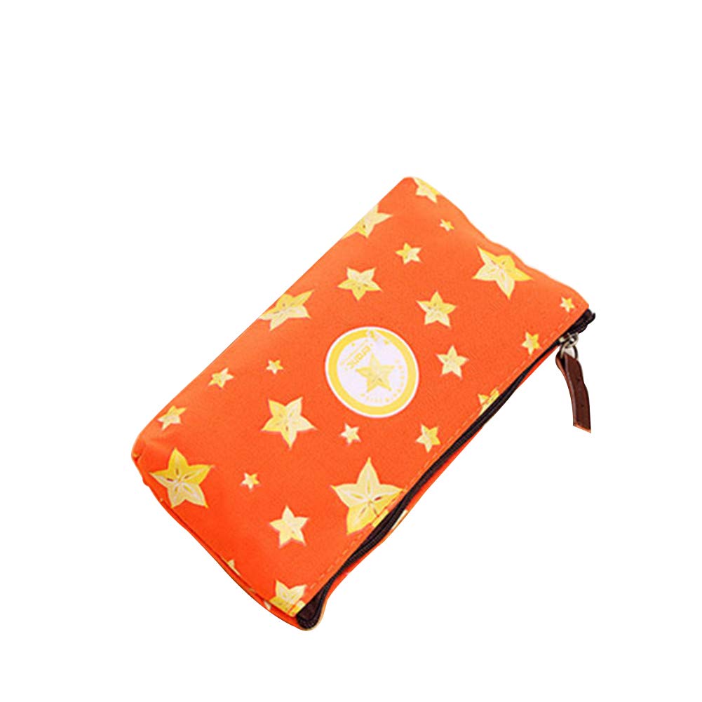 WDOIT 1Pcs Pen Bag Carambola Pattern Pencil Case Zipper Canvas Pen Case for School Student Boys Girls
