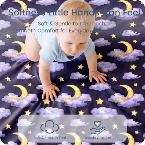Image of Crib Sheets 28x52x9 Inch, Fitted Baby Mattress Sheets 2 Pack