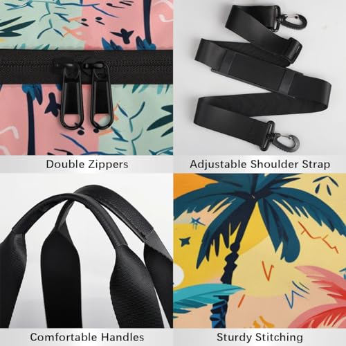Coconut Tree Tropical Travel Gym Bag Waterproof Sport Dance Bag for Women Men Portable Gymnastics Duffel Bags Canvas Tote Carry on Handbag for Workout Overnight Weekender4
