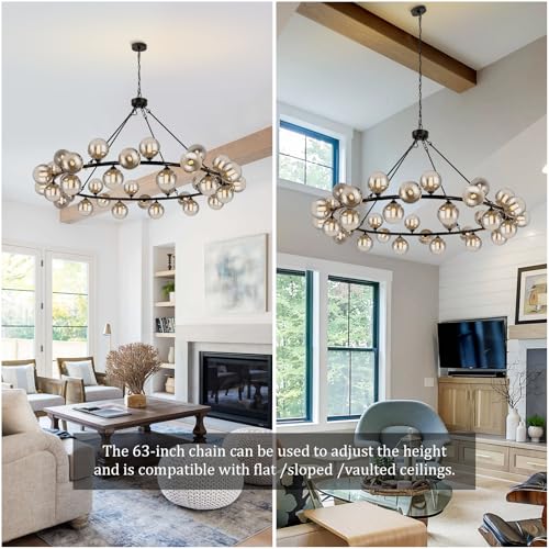 High Ceiling Chandelier for Dining room Oversized 60'' Living Room Lighting by Knwjmv - Used condition - Image 3
