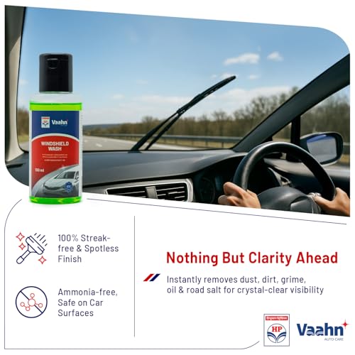 Image of HP Vaahn Windshield Wash - 100 Ml | Car Windshield Cleaner Liquid In Concentrate Form | Removes Dirt, Bugs & Grime | Streak-Free Formula for Crystal Clear Visibility
