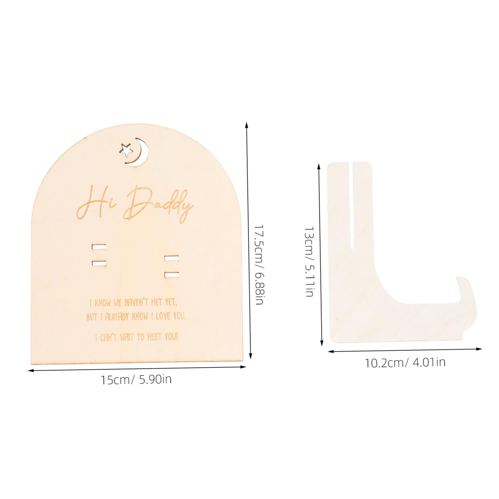 PRETYZOOM of Wood Baby Announcement Keepsake Plaque with Stand 10.3x13cm Decorative Pregnancy Test Plaque for Expecting Mom Present