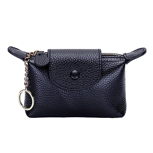 1 Pcs Leather Zipper Coin Purse Wallet With Key Ring, Coin Organizer, Change Holder,Card Case, Mini Leather Zipper Storage Bag for Men & Women