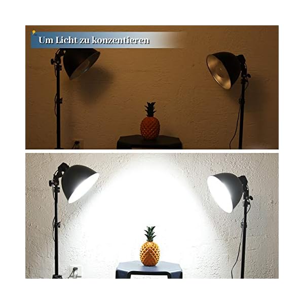 OUBO Fotostudio 50x70cm Softbox Set mit E27 Lampleschirm und 84cm Fotoschirm, Dauerlicht LED-Leuchte, 2x3m… – Bild 7