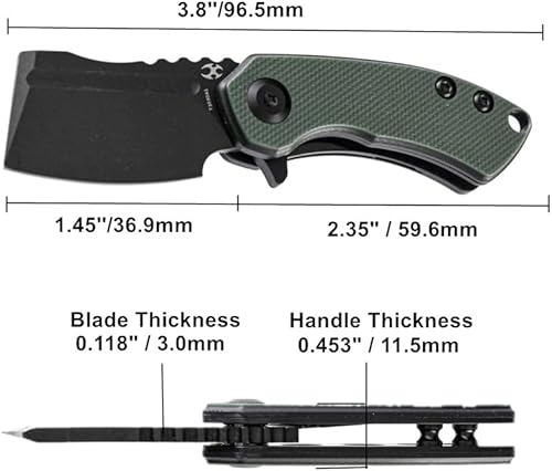 Miniatura 3 de KANSEPT T3030A1 Mini cuchillo de bolsillo Korvid cuchillo plegable para EDC con hoja de cuchilla de 145 pulgadas y mango G10 verde oliva mini aleta