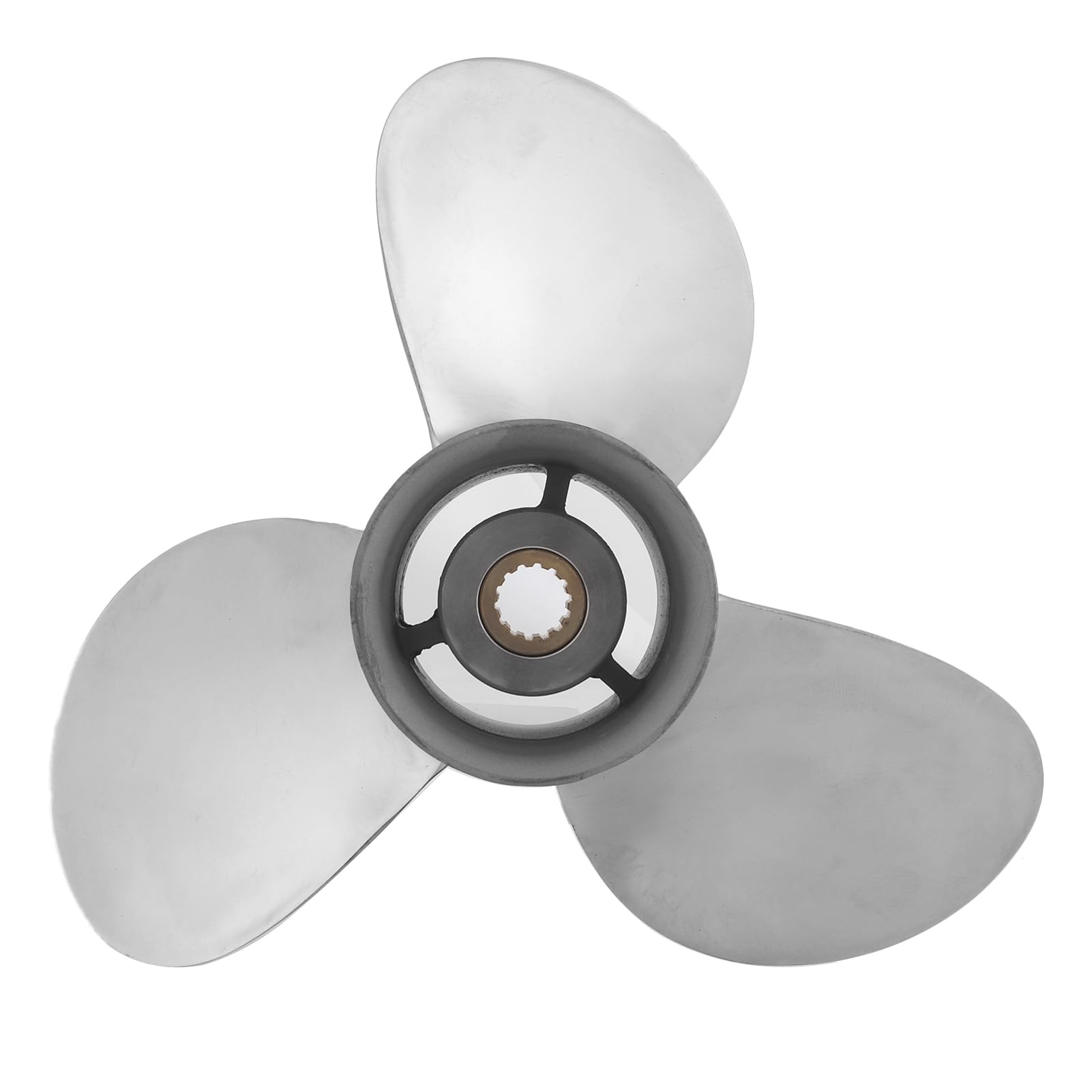 Elica Fuoribordo a 3 Pale in Acciaio Inox, 14 Spline, Scatola Ingranaggi da 2,5" - Adatta per Motori da 9,9-20 CV