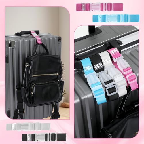 Image of 4 PCS Luggage Straps for Suitcases, Luggage Connector Straps for Suitcases Travel Strap for Baggage Portable Travel Belt Suitcase Strap