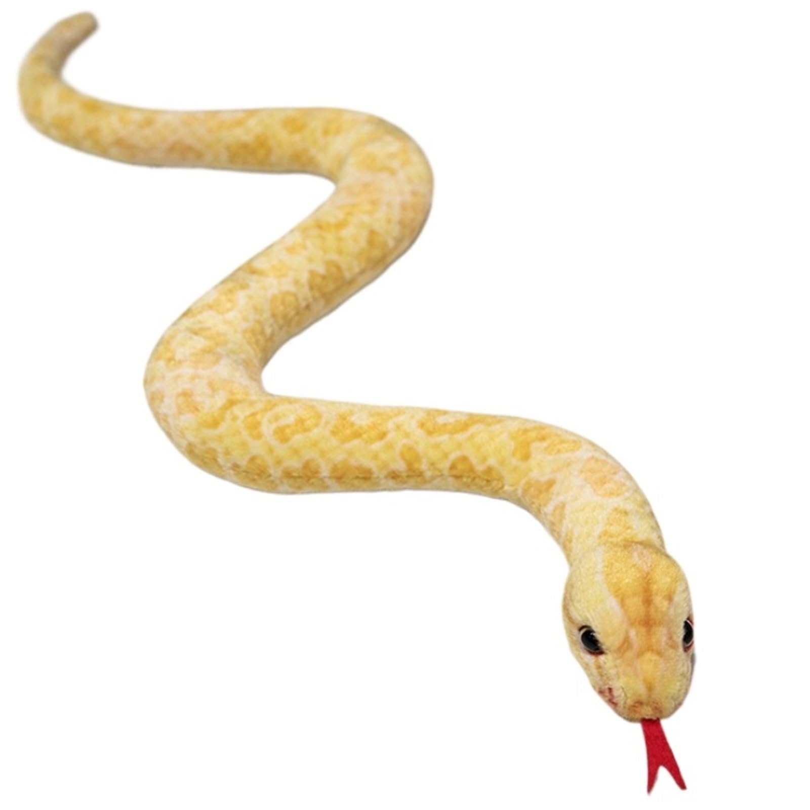 KUKUShining Snakes Plush, Realistic Soft Stuffed Animals Dolls Toys Cute Plushie For Halloween Favors Decoration Prank Props(Dark Yellow,50cm/19.8in)