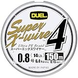 DUEL(デュエル) PEライン 0.8号 スーパーエックスワイヤー4 (Super X-wire 4) 150m 0.8号 S シルバー H3580-S