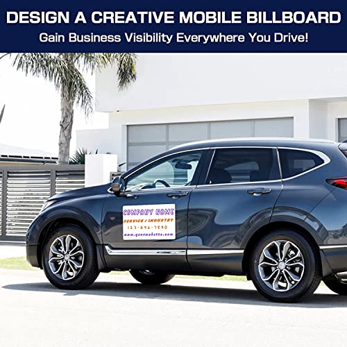 Botocar Car Magnet, 2 Pack 50 Mil White Car Magnets And Decals With 4 Chalk Markers, Blank Anti-Scratch Magnetic Car Door Signs For Vehicles With Rounded Corners To Cover Company Logo (18" X 12") #TOP5