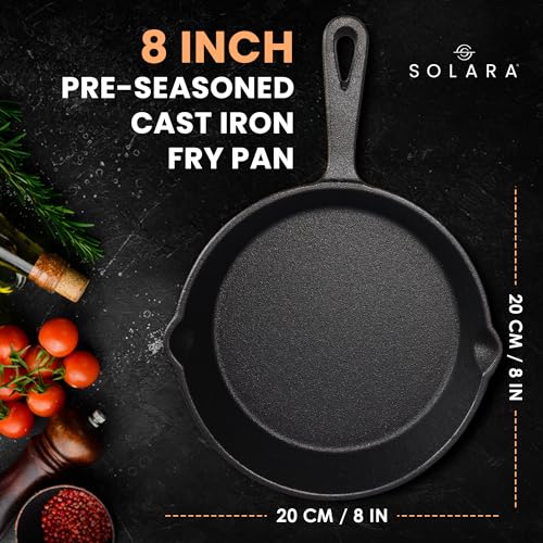 SOLARA Cast Iron Frying Pan 8 Inch Cast Iron Fry Pan- 8 Inch - Image 4