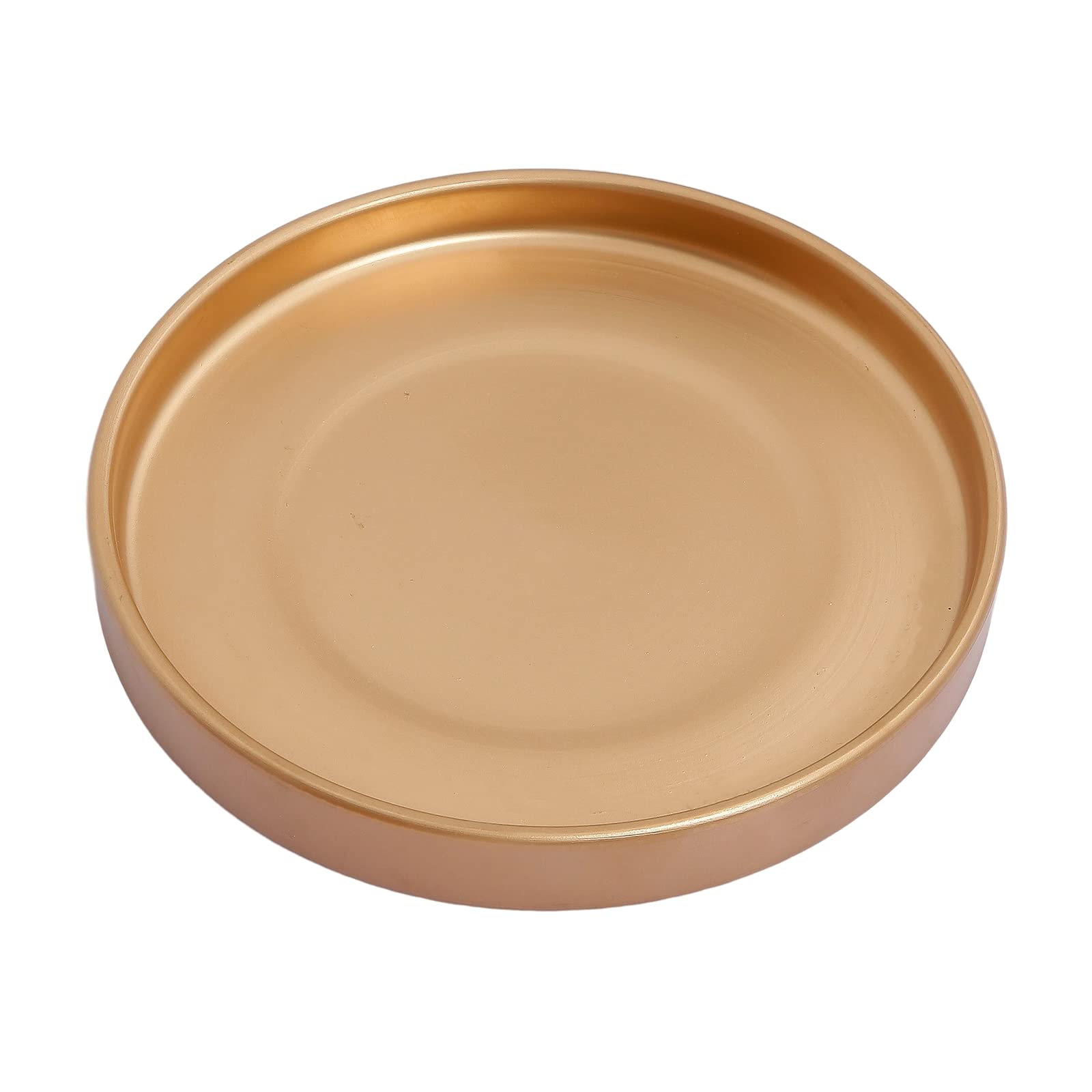 Woiida 15 Inch Ceramic Saucer - Ceramic Drainage Tray for Plant Pot (Matte Gold)