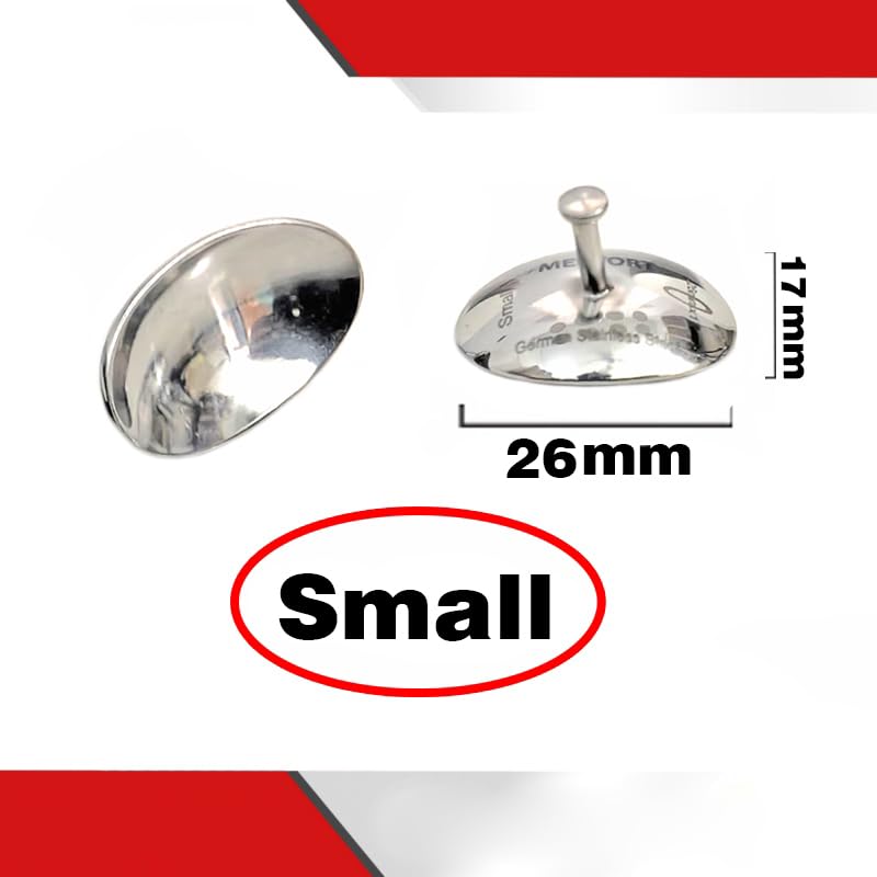 Medfort Corneal Eye Shield Protector Stainless Steel laser eye shields Both Sides Mirror Finish Laser & Eye Protection Set of 2 (Silver, Small (26 x 17mm))