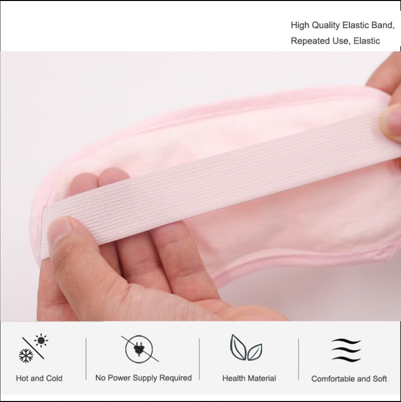 Miniatura 3 de Mascarillas refrescantes reutilizables para dormir, frío y caliente, máscara de dormir con bolsa de hielo, compresa ocular congelada para hinchazón,
