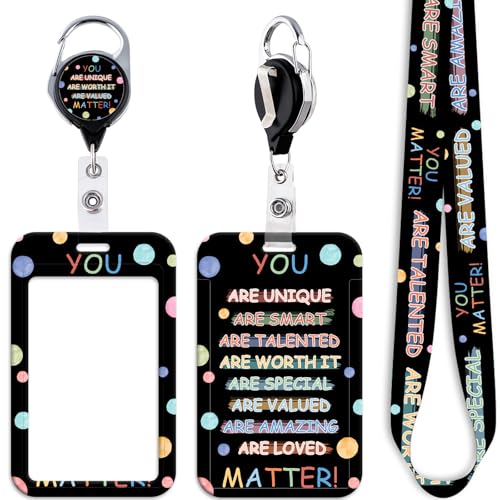 Inspirational Quotes ID Badge Holder Lanyard for ID Badge Keys