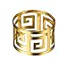 Derker Napkin Rings Pack, Set of 6 Hollow Out Round Napkin Rings for for Wedding, Party, Holiday, Dinner (Gold)