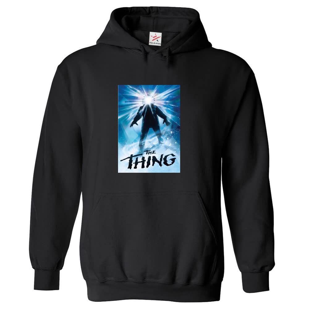 Stars and Stripes The Thing Alien Poster Unisex Adults Pullover Hoodie (XXL, Black)