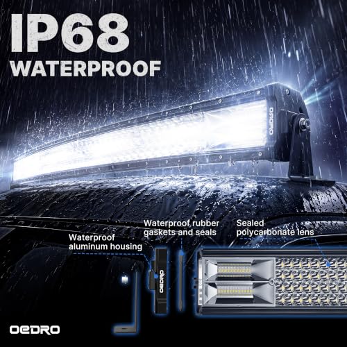Image of OEDRO 52Inch Curved LED Light Bar 1525W Quad-Row with Wiring Harness