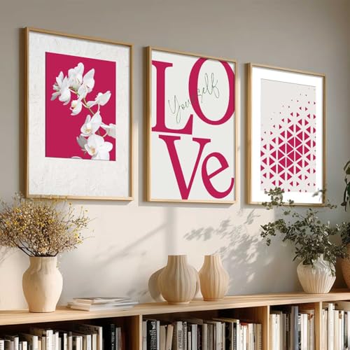 Image of HOTHOUSE Decorative Abstract Wall Art Home Decor Modern Painting poster With Frame For Living Room Bed Room Hotel Wall Decor Digital Reprint Set of 3 (10X13 inch)