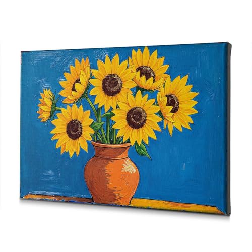 Toile décorative salle de bain tournesols 40x60cm pour ambiance nature
