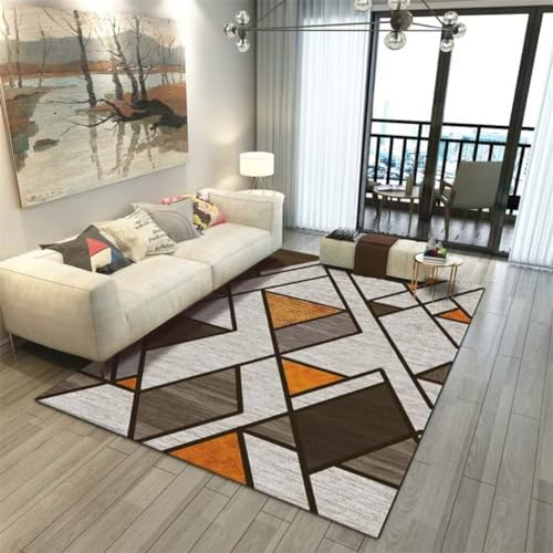 Tapis de chambre enfant et salon gris doux tapis géométrique - 2