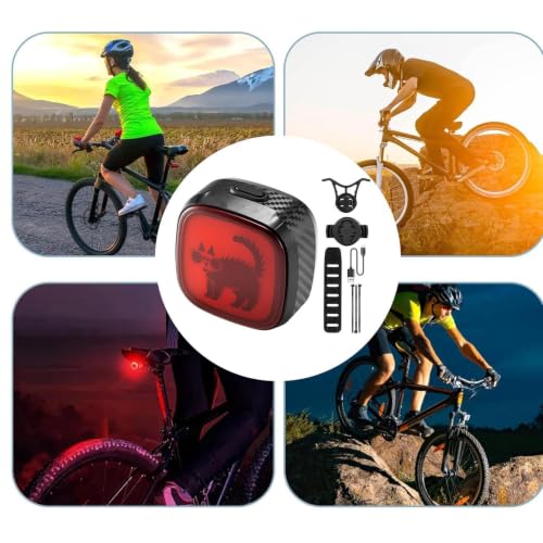 Luz trasera de bicicleta Tipo C con sensor y patrones de señales intermitentes 4