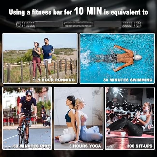 Fitness Bar for Workout,Elastic Exercise Bar, Vibration Weight Stick,Body Physical Therapy,Core Strength Training,Arm Shoulder Stretch At Home Gym.