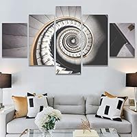 SIGNWIN 5 Panel Canvas Wall Art Architecture & Maps Closeup Cool Industrial Multicolor Patterns for Home Decorations Ready to Hang - 60
