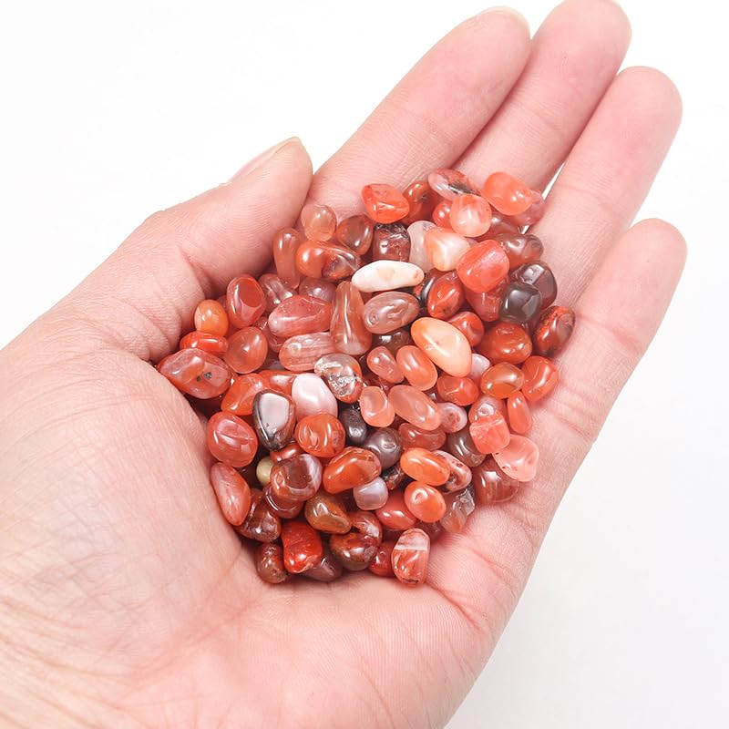 Namzi 200g red Natural Crystal Crushed Stone 5-7mm Aromatherapy polishing Stone demagnetization Stone Fish Tank Purification Decoration Natural Stone
