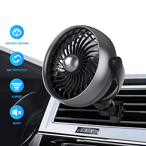 Car Fan, USB Powered with Enhanced Clamp, Small Air Conditioner Car Charger Cooling