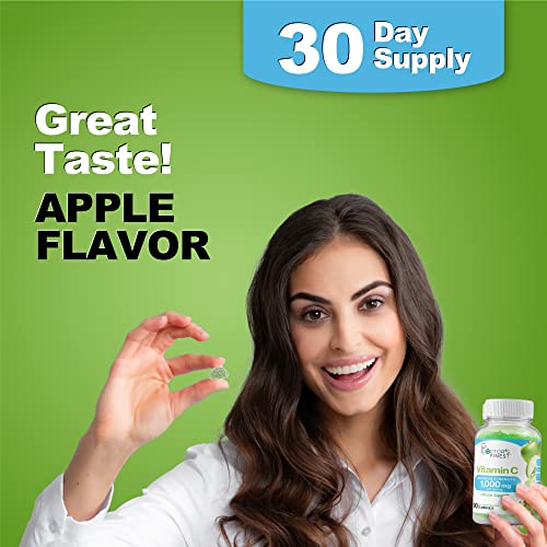 Doctors Finest Vitamin C 1000Mg Gummies, Maximum Strength, Vegan, Gmo-Free Gluten Free, Great Taste Natural Sour Apple Flavor Gummy Vitamins, Immune Support Dietary Supplement, For Adults, 90 Gummies #TOP5