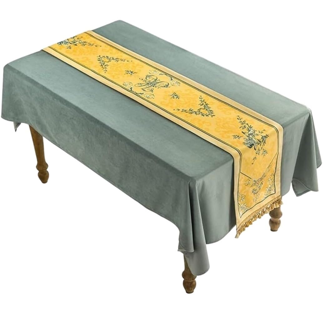 Centro Mesa Camino De Mesa Amarillo, Bandera Cama Americana, Comedor Estilo Europeo, Café, Mueble TV, Tela Decorativa Larga Decoración Camino(33*200cm)