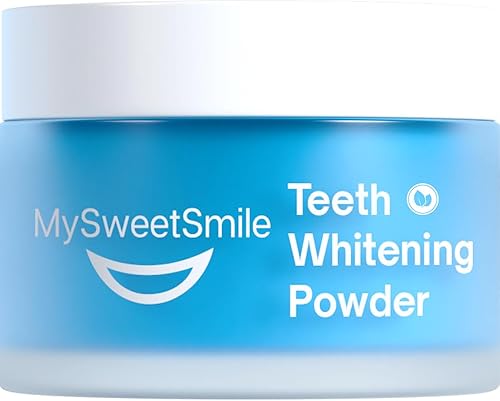MySweetSmile Polvo blanqueador dental – Aprobado por dentistas y seguro para esmalte | Suministro para 6 meses | Quitamanchas de té, café, vino y