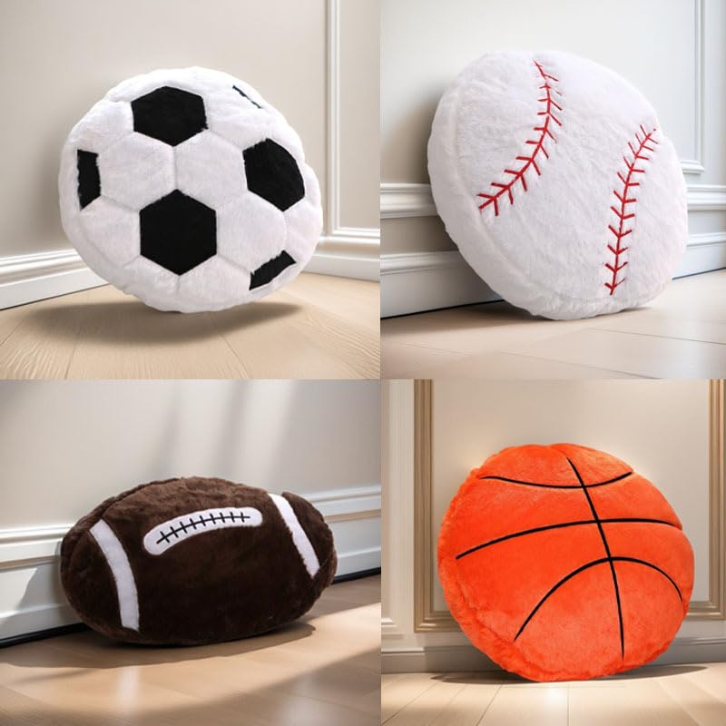 TONGMAN 14inch Football Throw Pillow,Fluffy Soccer Ball Stuffed Toys,Soft Soccer Stuffed Sport Balls Toys,Ball Pillow Soft Durable Plush Pillow Toy Sofa Decoration Gift (Rugby) - Image 3