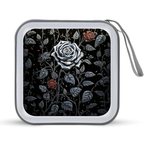Estuche para CD Rose Gothic de plástico duro con capacidad para 40 discos y cremallera 2