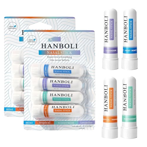 Nasal Stick 8 Pack Schnelle Hilfe Von Einer Verstopften Nase Tragbare Nasal Stick Öle Inhalator-Röhren Für Reisen Und Erhöhen Konzentration Und Cleaning the Nasal Passages