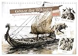 Götter der Wikinger - Skizzen zur Welt der Nordischen Mythologie (Wandkalender 2026 DIN A4 quer), CALVENDO Monatskalender: Götter, Drachenboote, ... für Abenteurer (CALVENDO Kunst)