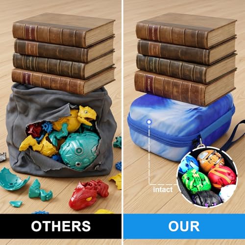 Image of PAIYULE Storage Case for Bakugan Balls, Cards and Figures | PU leather exterior, mesh pocket and carry handle organize balls, cards and small accessories for travel. Case Only
