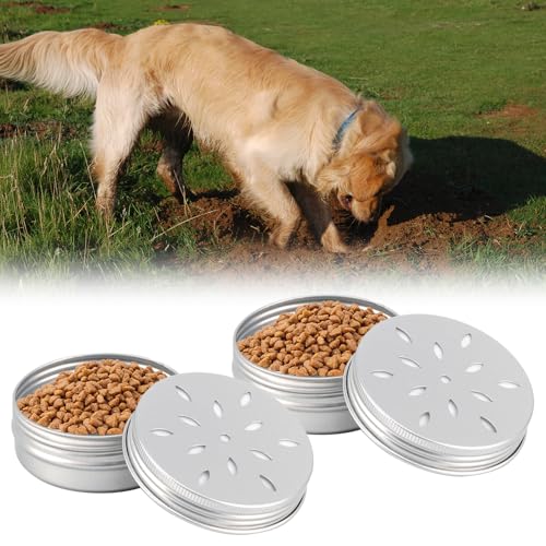 QWORK® 10er Set Aluminium Hundeduft Dosen mit Belüftung - 60ml Geruchsbehälter für Schnüffelhunde - Hundetraining Zubehör