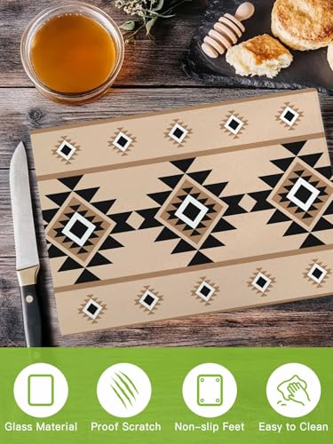 Tabla de cortar Dayforbarley de vidrio templado, rectangular marrón, 27.94 cm x 20.32 cm x 0.41 cm, con patas antideslizantes y apta para lavavajillas miniatura 4
