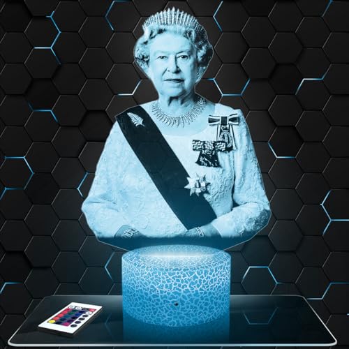 Lampephoto.fr - Lampe 3D Elizabeth Reine d'Angleterre, Déco Grande Bretagne Royaume Uni, Idée...
