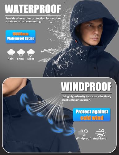 Men's Heated Jacket Winter Waterproof Ski Jacket Insulated Windproof Outdoor Heated Coat Mountain Windbreaker2