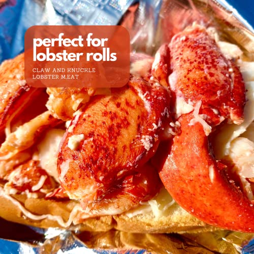 Domestic Seafood Lobster Meat - 2 Pounds (2 lbs) Cooked Fresh Frozen Cold Water Claw and Knuckle Lobster Meat from Maine - Rich in Protein, Omega-3, Vitamins, and Minerals
