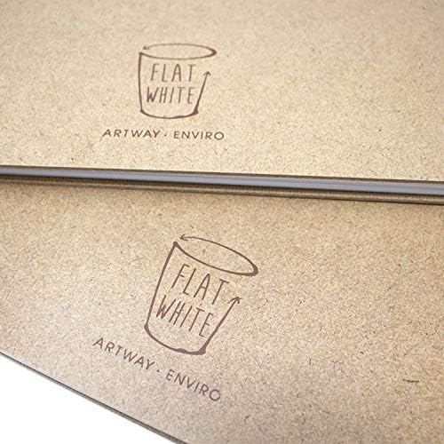 Artway Flat White Recycled Multimedia / Mixed Media Sketchbook - 250gsm - A4 Landscape - 30 Pages/60 Sides, Brown