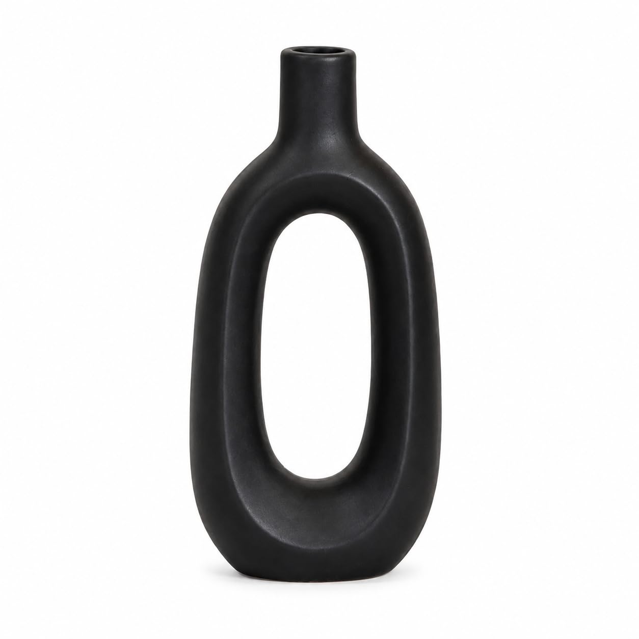 Modern Ceramic Keiko Vase Pampas Grass | Modern Open Design for Home, Living Room, Office Decor | Decorative Gift for Wedding, Party, Home Decor (Black)-image-47