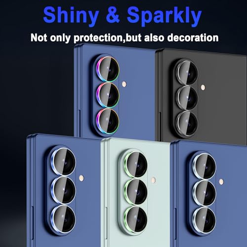 Casetego for Galaxy Z Fold 7 Camera Lens Protector,9H Hardness,Scratch Resistant,Ultra-thin Tempered Glass,Metal Individual Camera Cover for Samsung Galaxy Z Fold 7,Case Friendly,Light Colorful - image 6