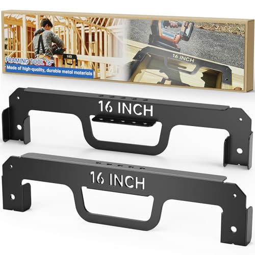 16 Inch Framing Tool(2PCS) Precision Framing Stud Layout & Spacing Measurement Jig On-Center Wall Stud Framing Tool for Wall Roof Floor and Ladder Construction