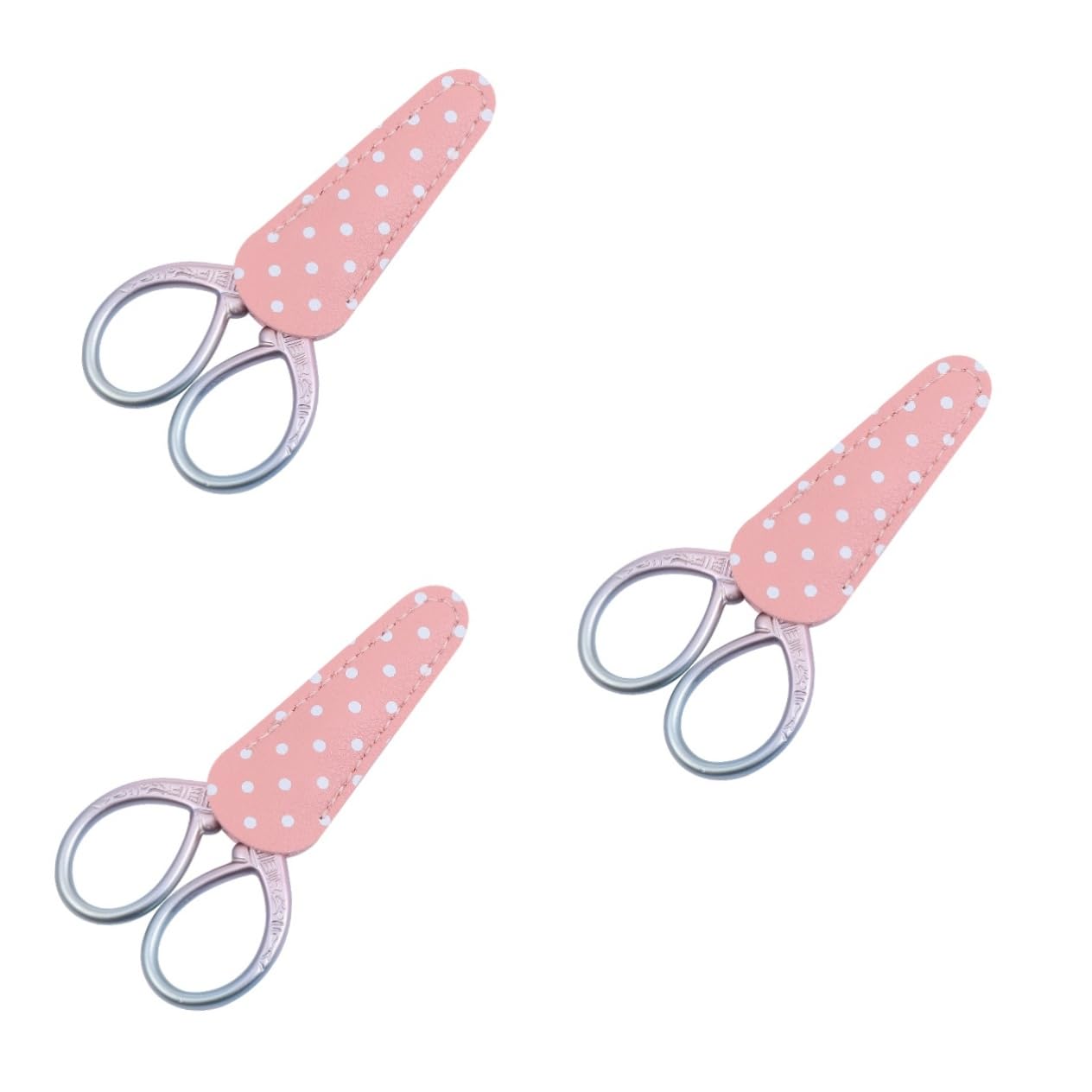 VILLCASE 3sets Forbicine Da Ricamo Con Custodia Forbici Puntate Per Cucito e Intaglio Utensile Per Lavoro Maglia e Crafting Metallo e Sfumato