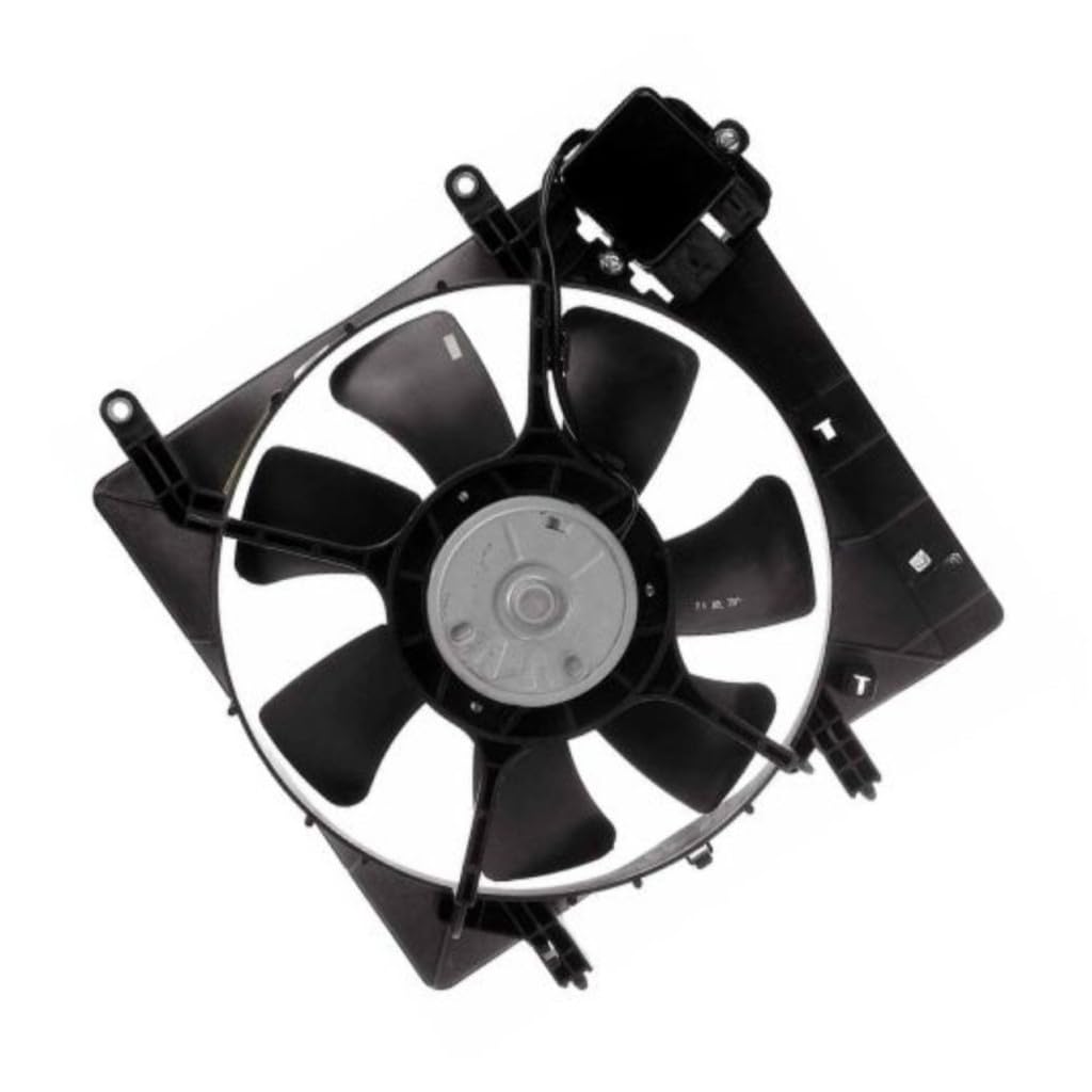 KarParts360 for Subaru Outback 2005 06 07 08 2009 Condenser Fan | Plastic Blade | Spade Connector Type | Brushed Mount Type | Plastic Shroud | 1 Connector | 2 Terminal | Replacement for 73310AG02A